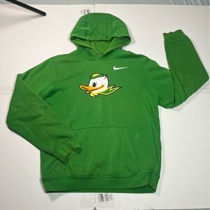 Nike S Oregon Ducks Team Logo Club Fleece Pullover Hoodie Green Sold Out Mascot